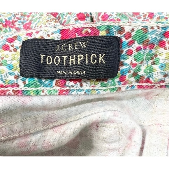 J Crew Sz 26 Toothpick Crop Floral Print Jean Liberty Bloom Emma Georgina Spring - Picture 10 of 14